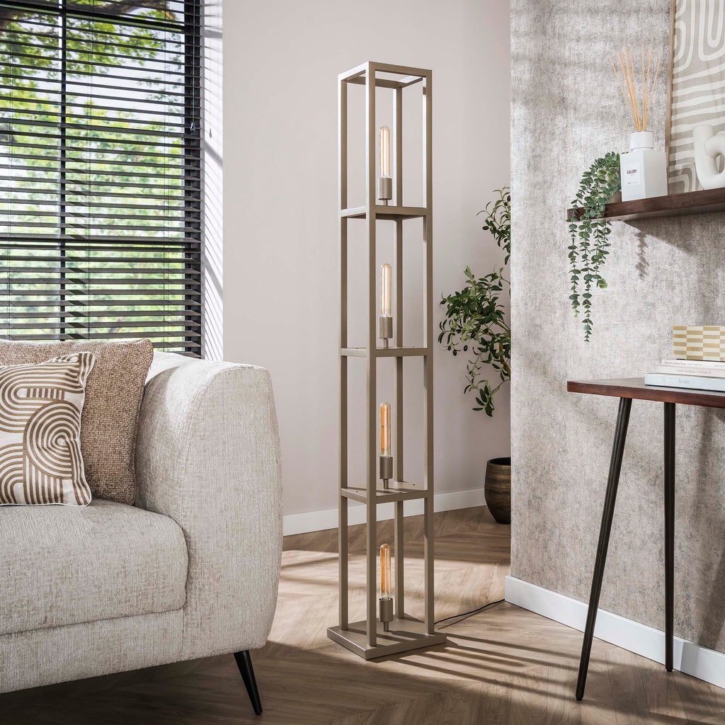 Vloerlamp Quadra | 4-Lichts | Beige