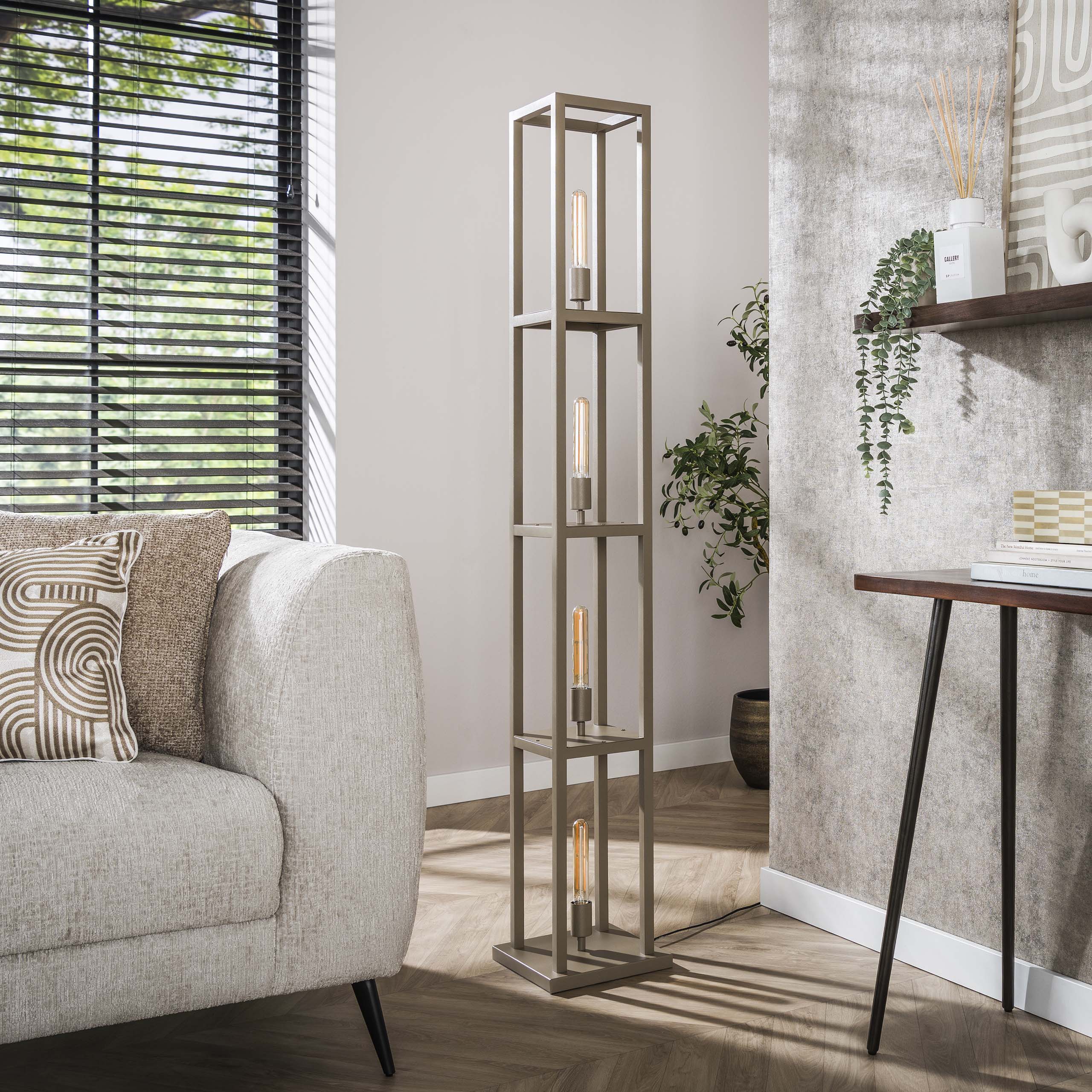 Vloerlamp Quadra | 4-Lichts | Beige