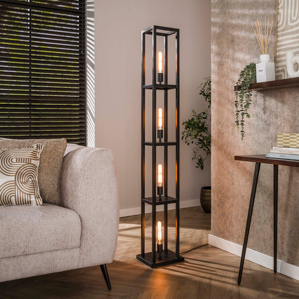 Vloerlamp Quadra | 4-Lichts | Artic zwart