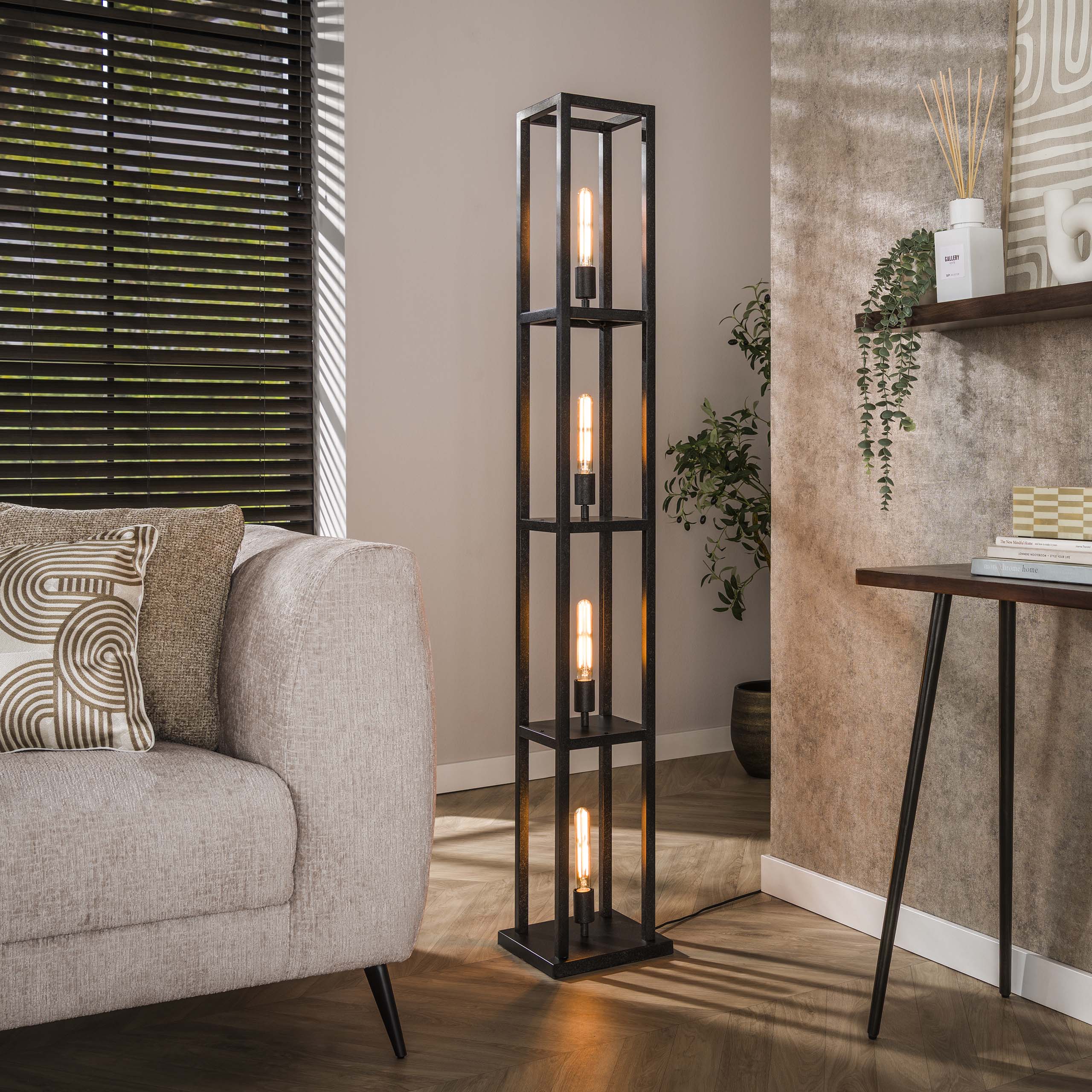 Vloerlamp Quadra | 4-Lichts | Artic zwart