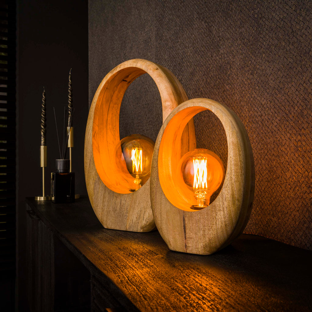 Tafellamp Arch Wood | 1-lichts | Massief mango