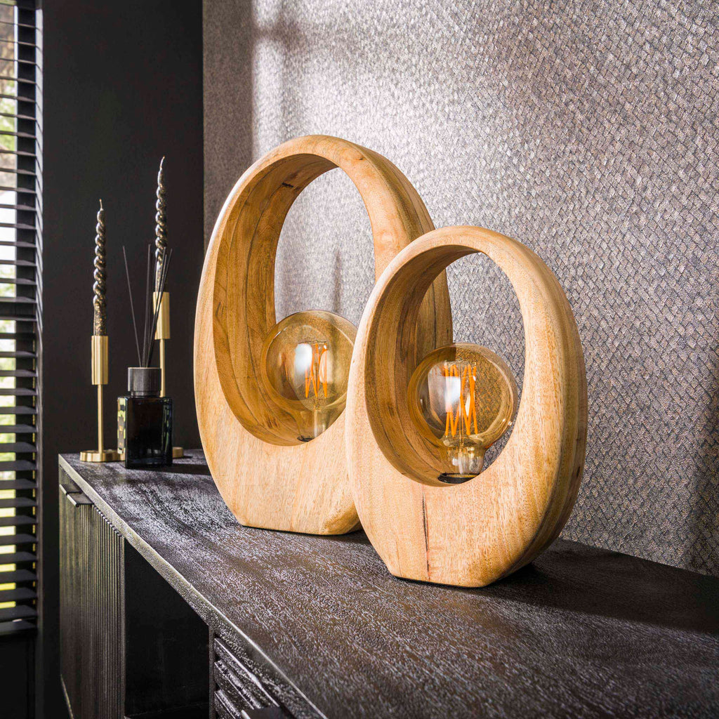 Tafellamp Arch Wood | 1-lichts | Massief mango