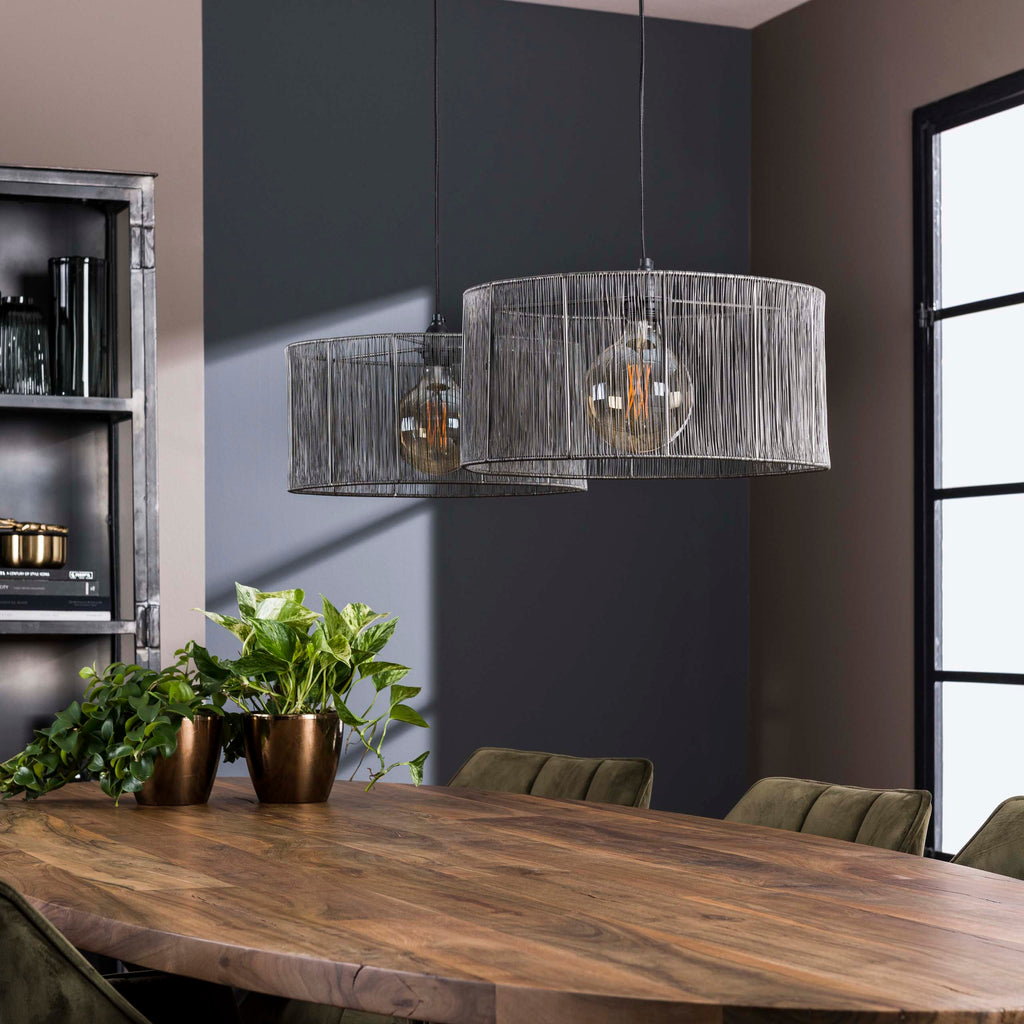 Hanglamp Stringshade | 2-Lichts | Zwart nikkel