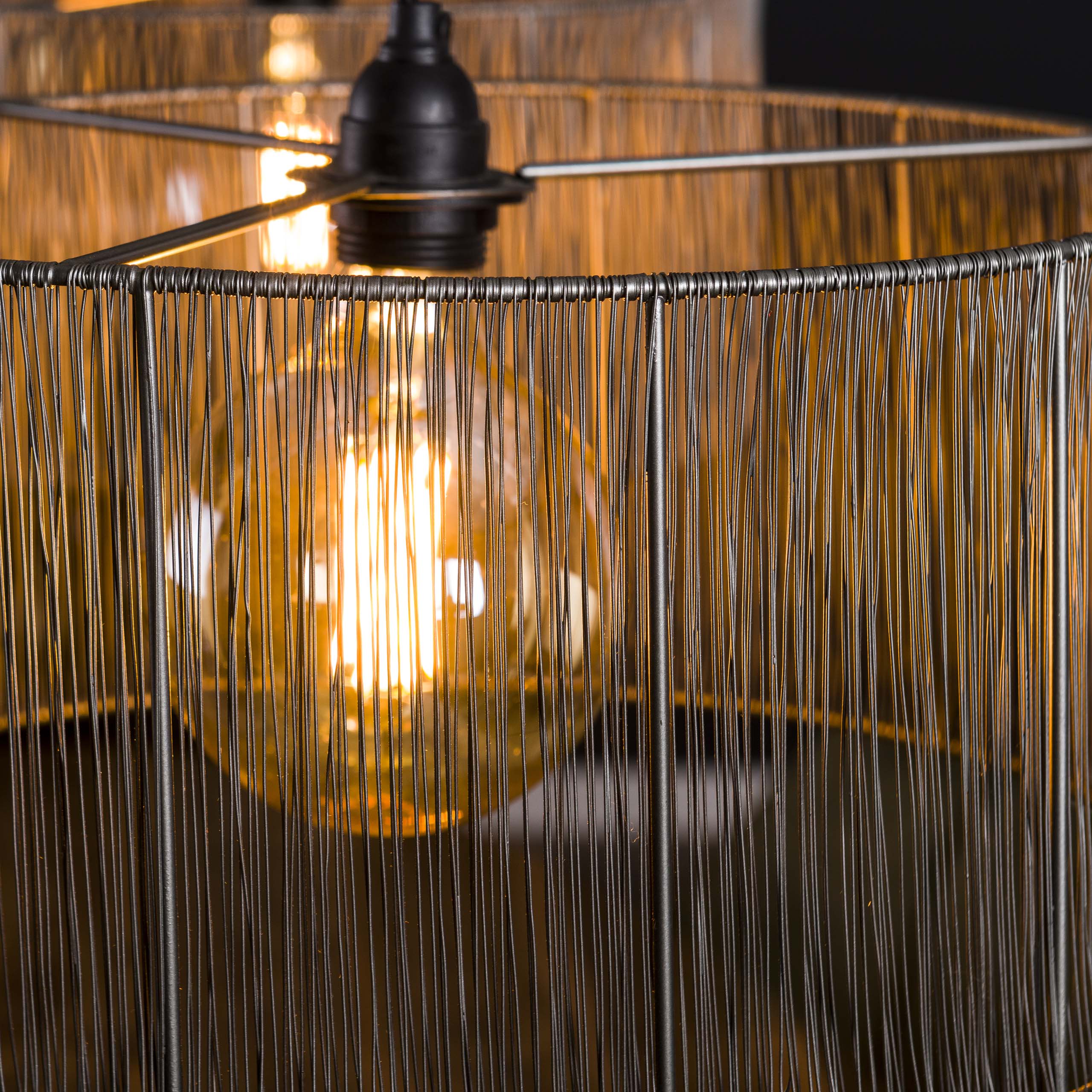 Hanglamp Stringshade | 2-Lichts | Zwart nikkel