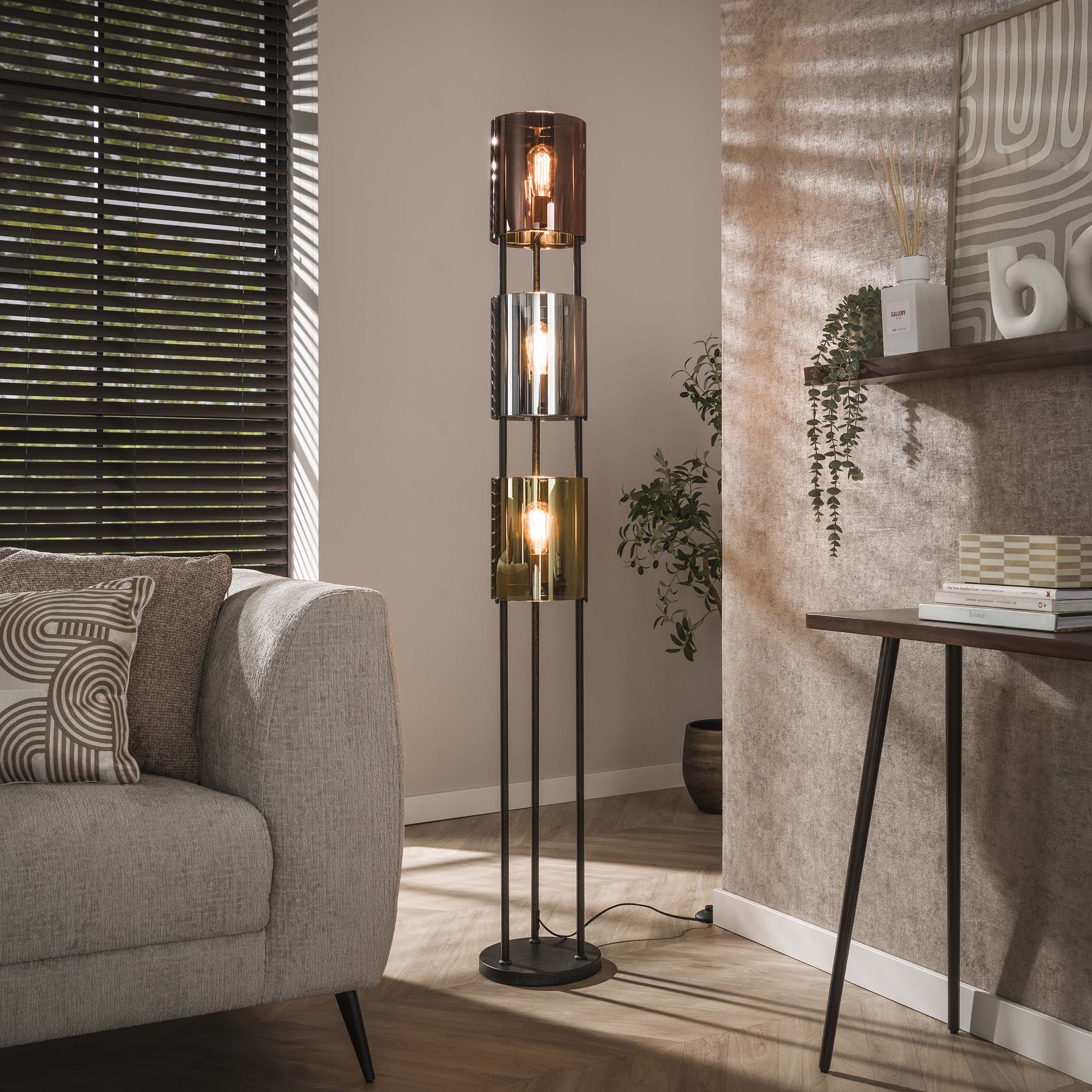 Vloerlamp Lucente Tricolore | 3-Lichts | Artic zwart