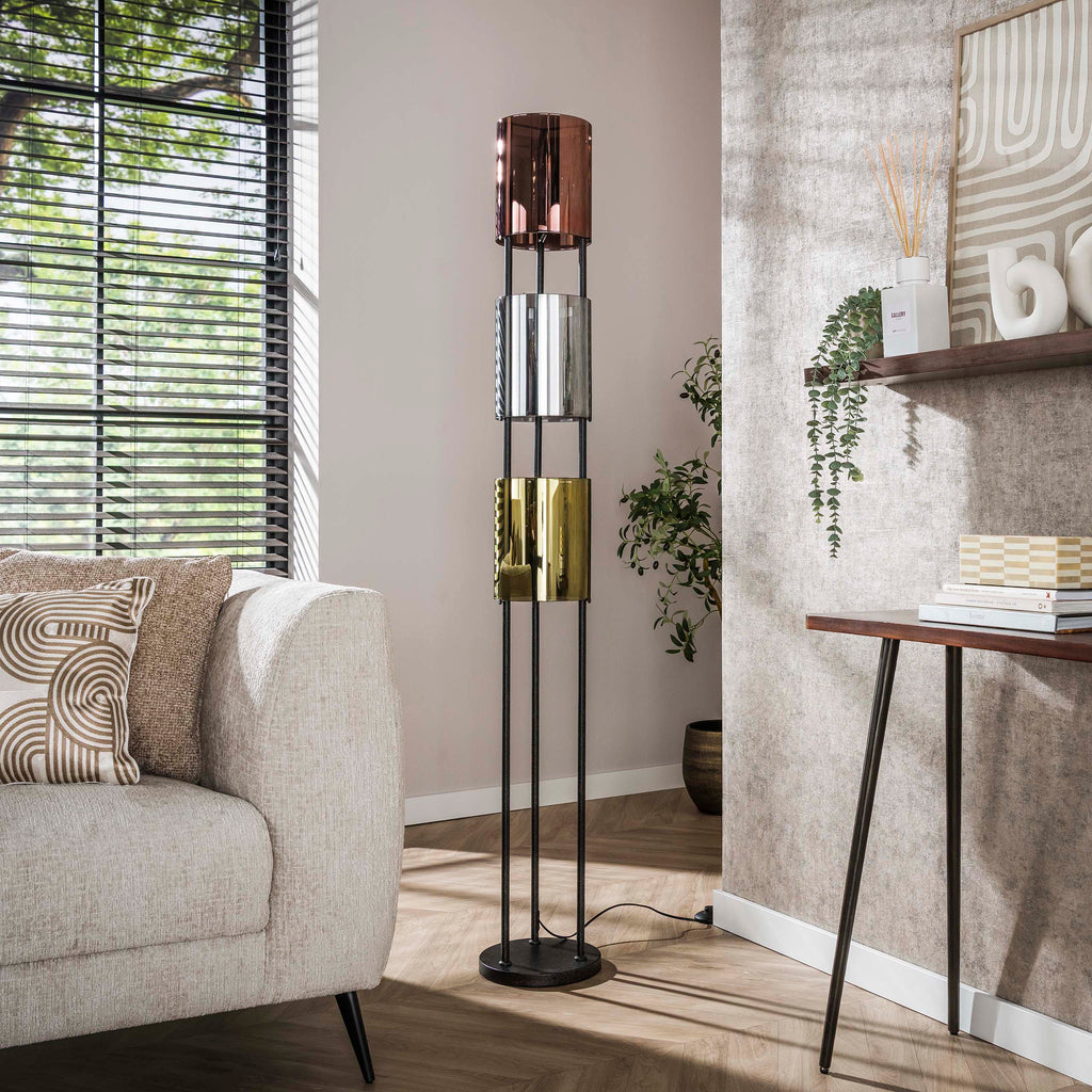 Vloerlamp Lucente Tricolore | 3-Lichts | Artic zwart
