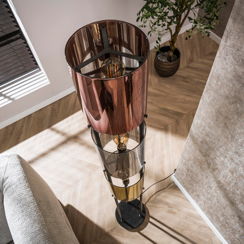 Vloerlamp Lucente Tricolore | 3-Lichts | Artic zwart