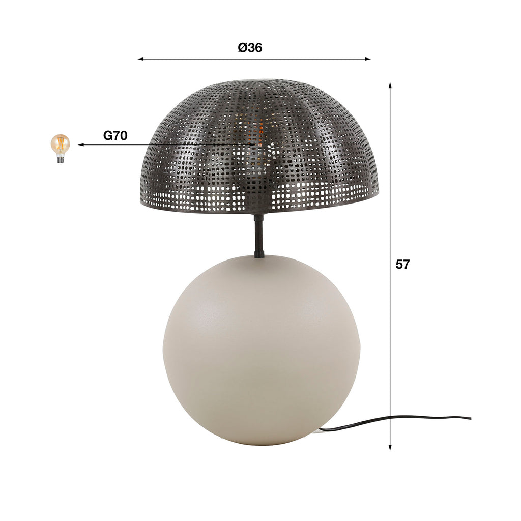 Tafellamp Sphere | 1-Lichts | Mat beige