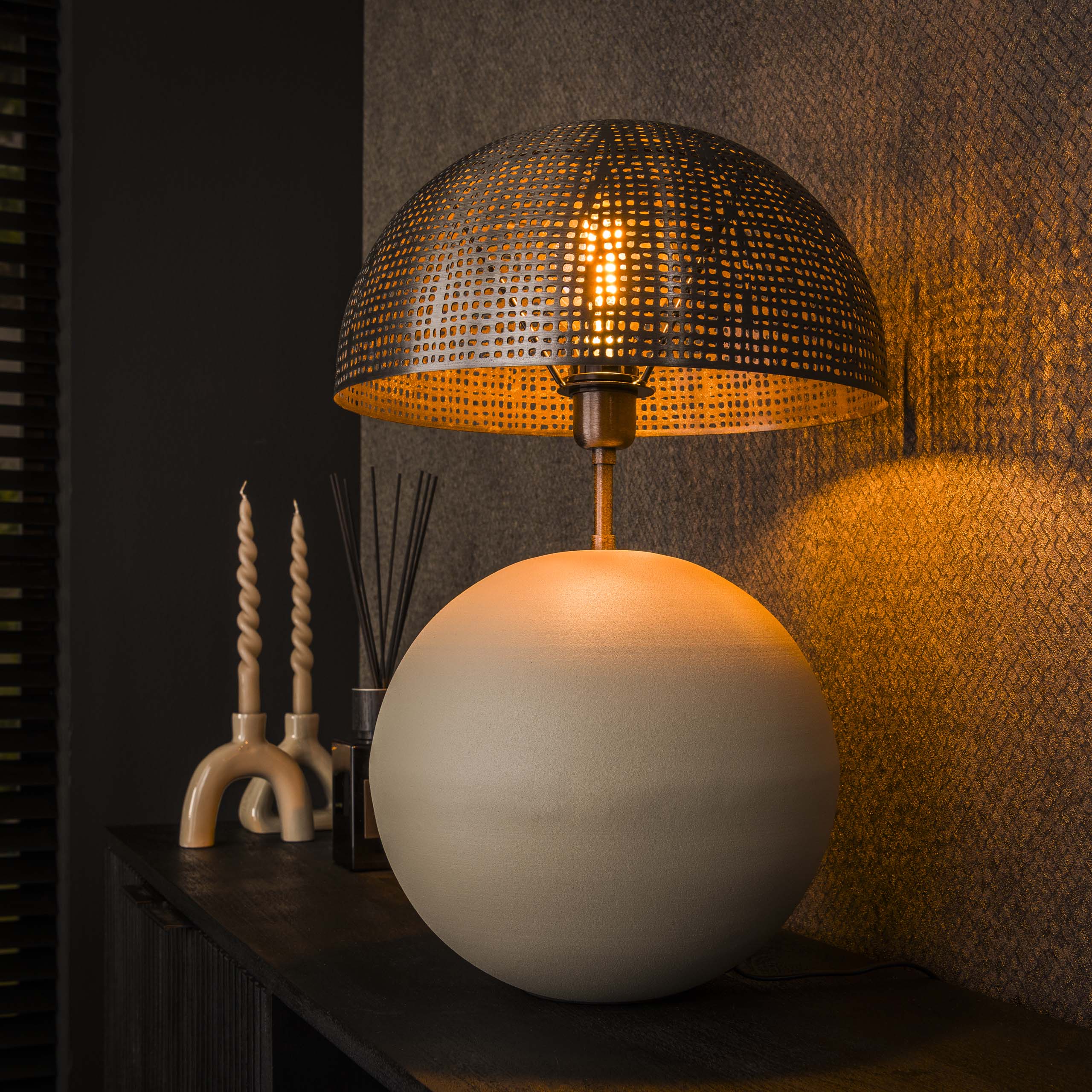Tafellamp Sphere | 1-Lichts | Mat beige