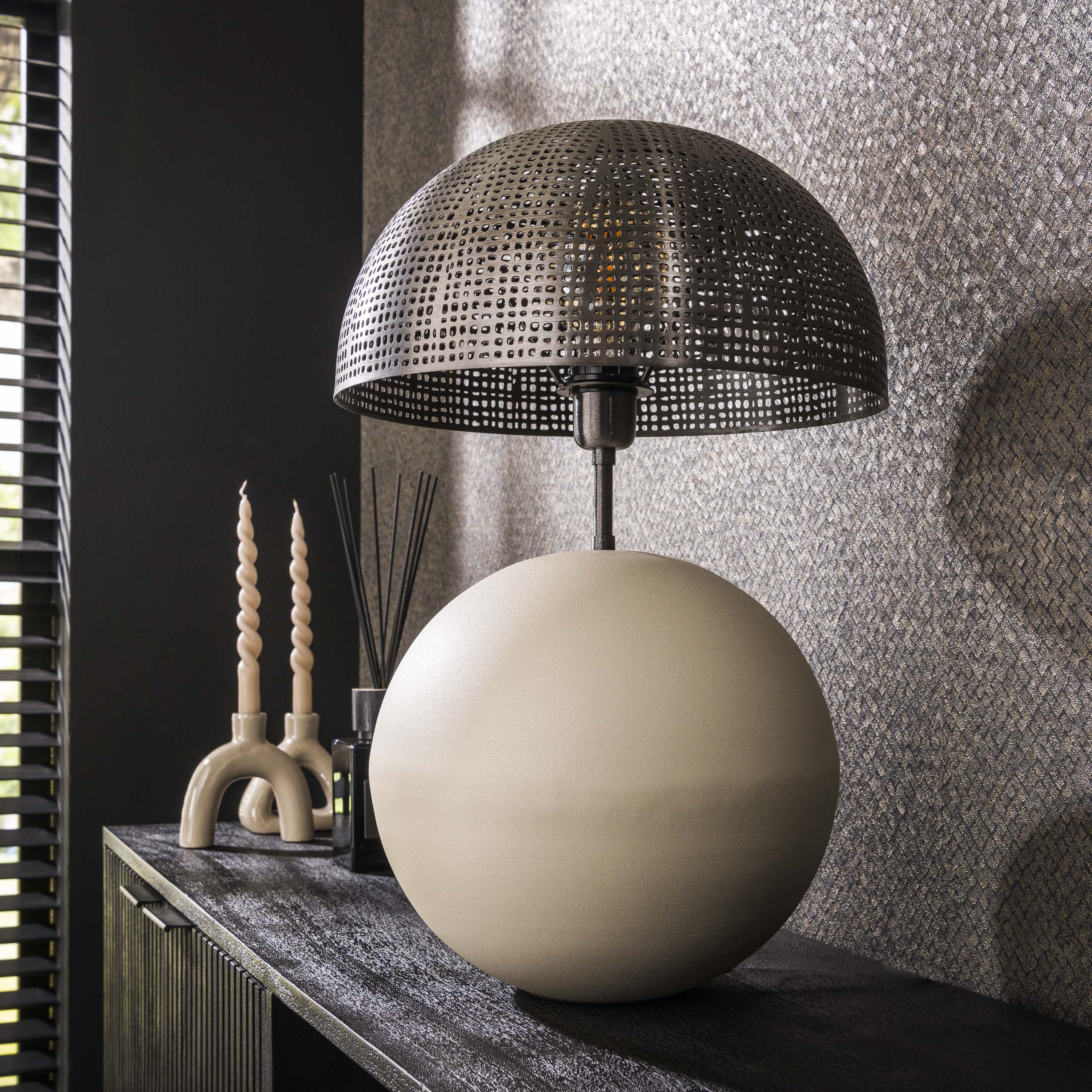 Tafellamp Sphere | 1-Lichts | Mat beige