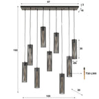 Hanglamp Tube Mesh | 5+4-Lichts | Artic zwart