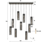 Hanglamp Tube Mesh | 5+4-Lichts | Artic zwart