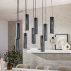 Hanglamp Tube Mesh | 5+4-Lichts | Artic zwart