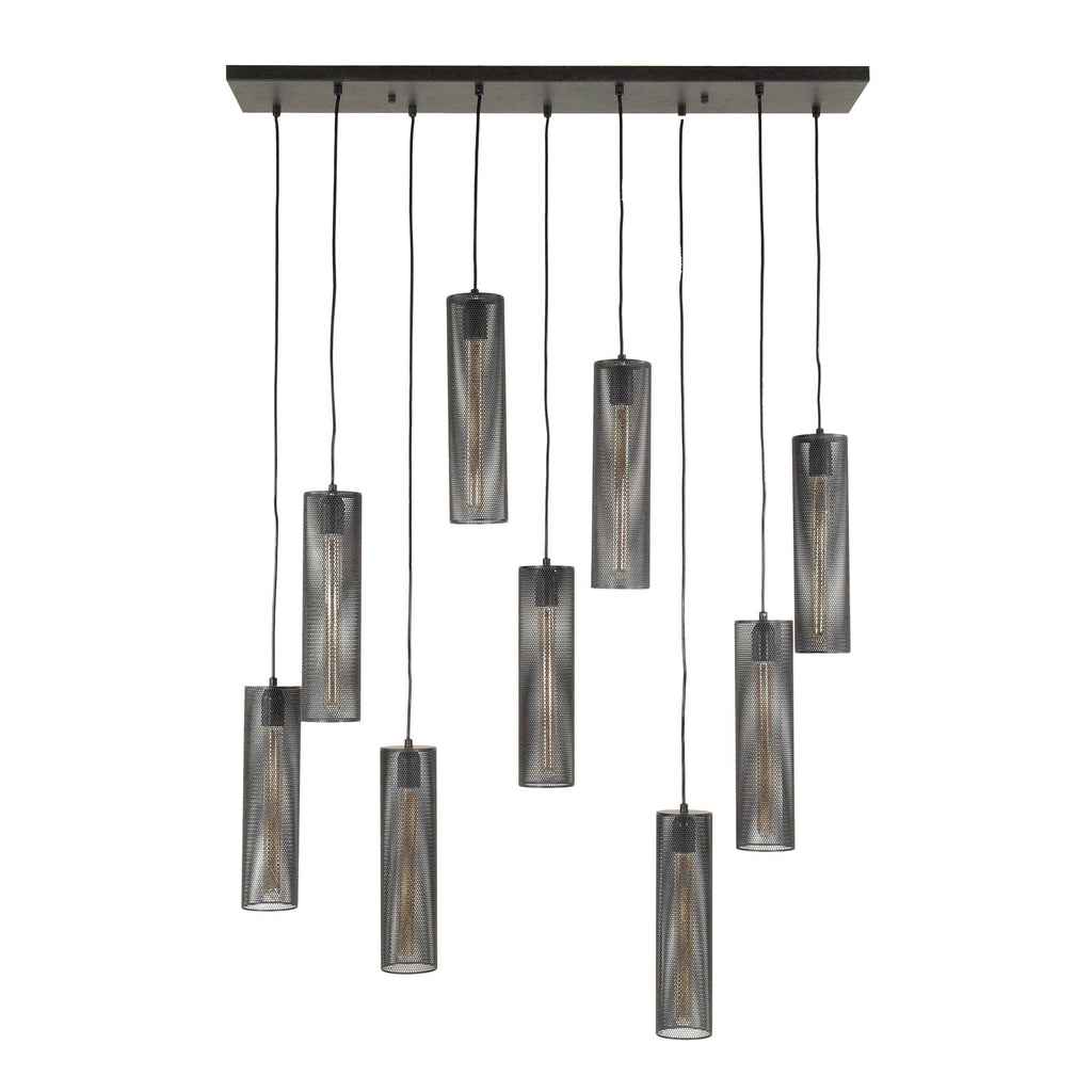 Hanglamp Tube Mesh | 5+4-Lichts | Artic zwart