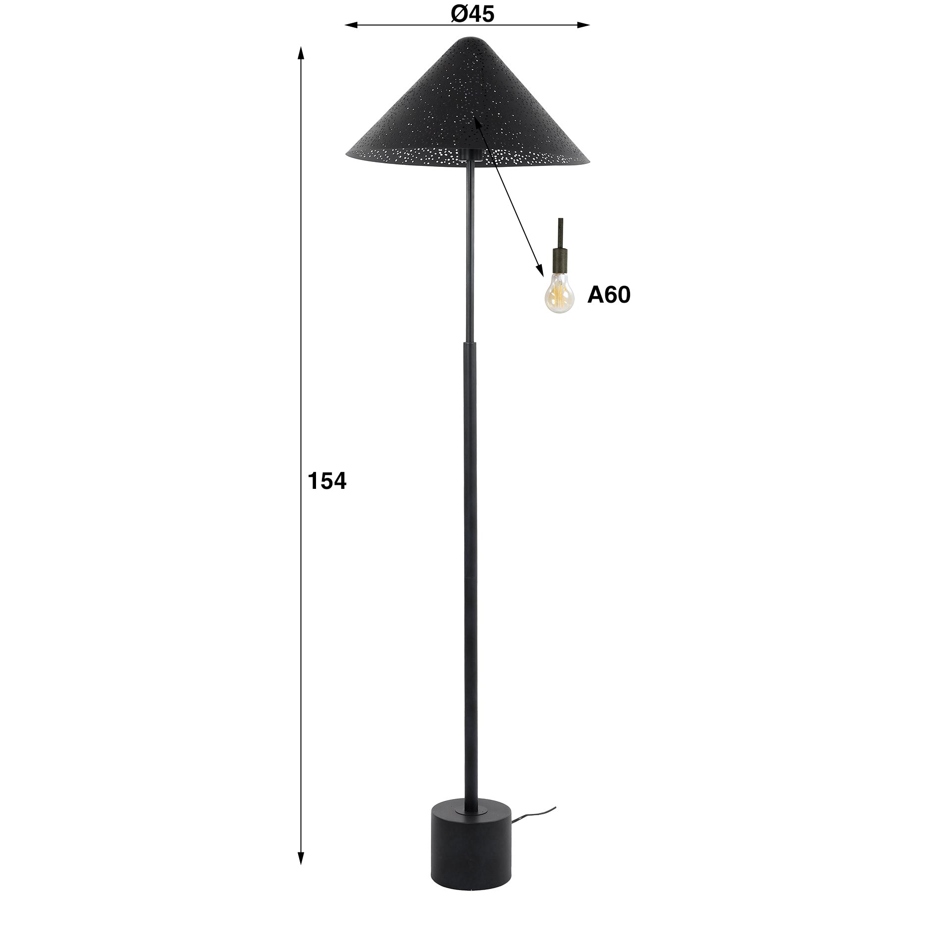 Vloerlamp Kosmos | 1-Lichts | Charcoal