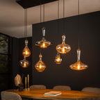 Hanglamp Karaf | 4+3-Lichts | Artic zwart
