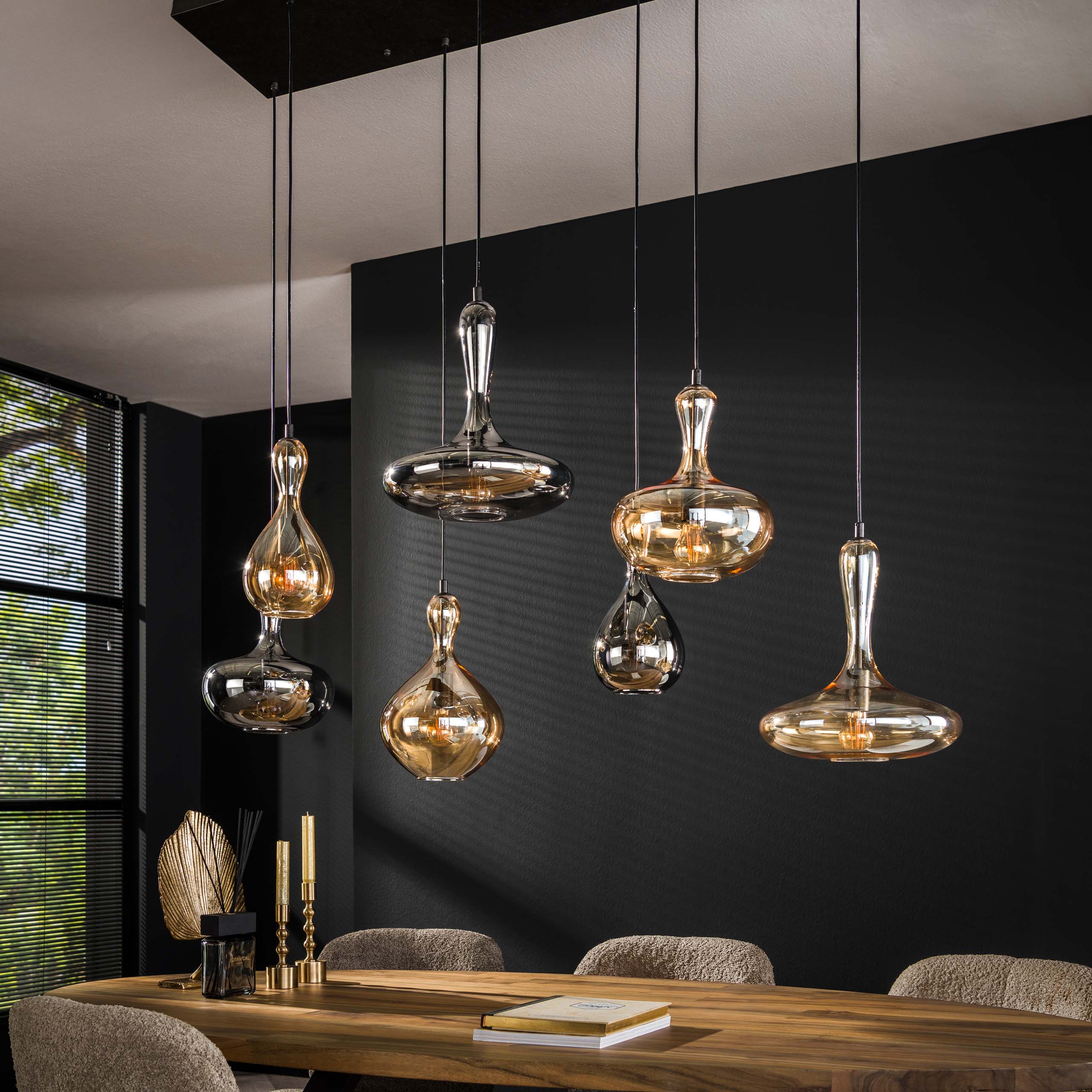 Hanglamp Karaf | 4+3-Lichts | Artic zwart