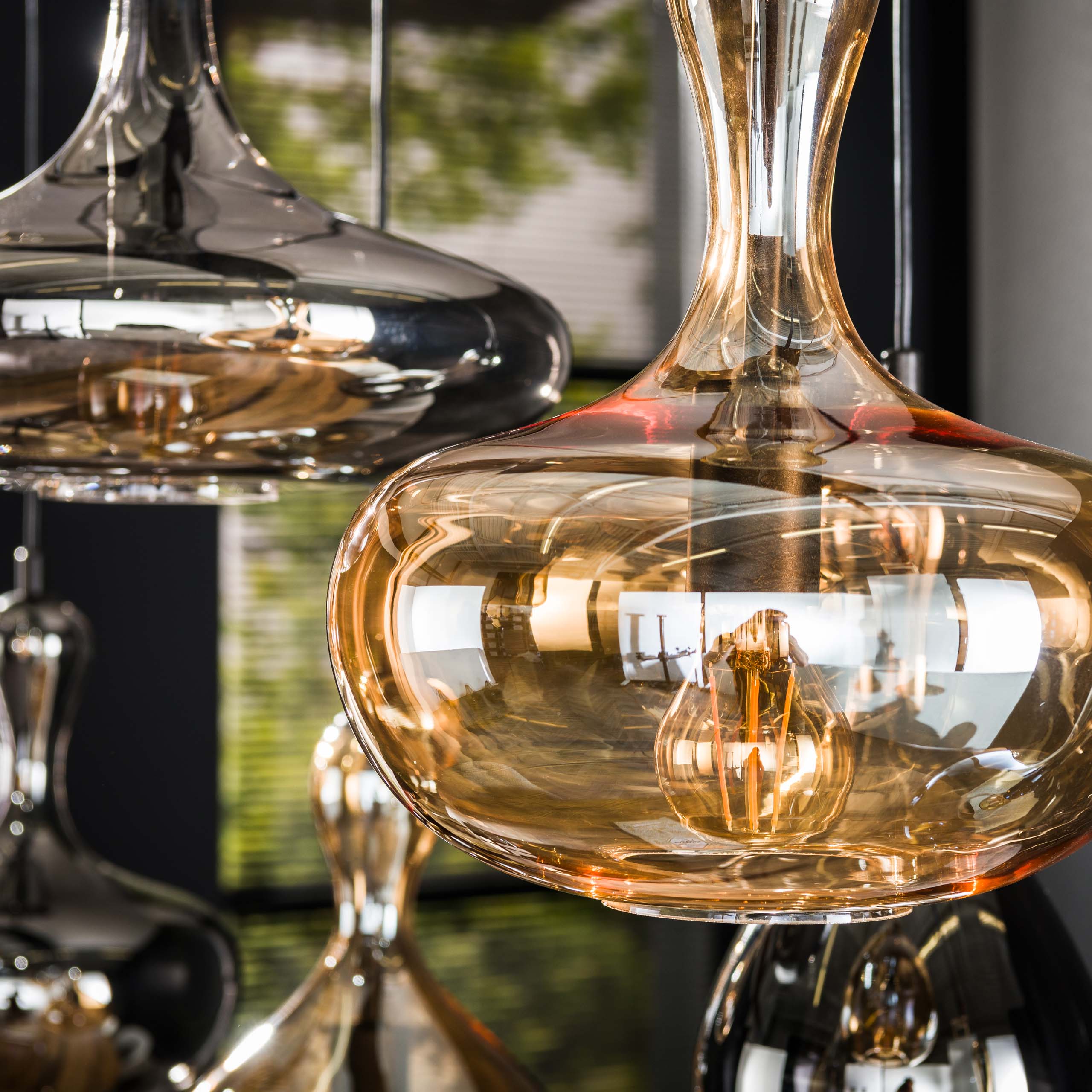 Hanglamp Karaf | 4+3-Lichts | Artic zwart