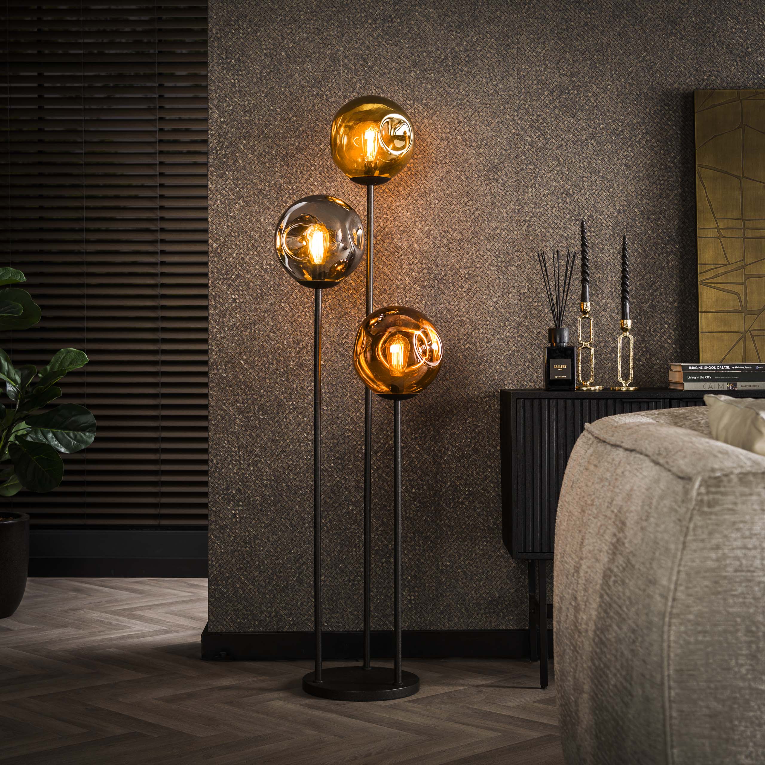 Vloerlamp Stellar | 3-Lichts | Artic zwart