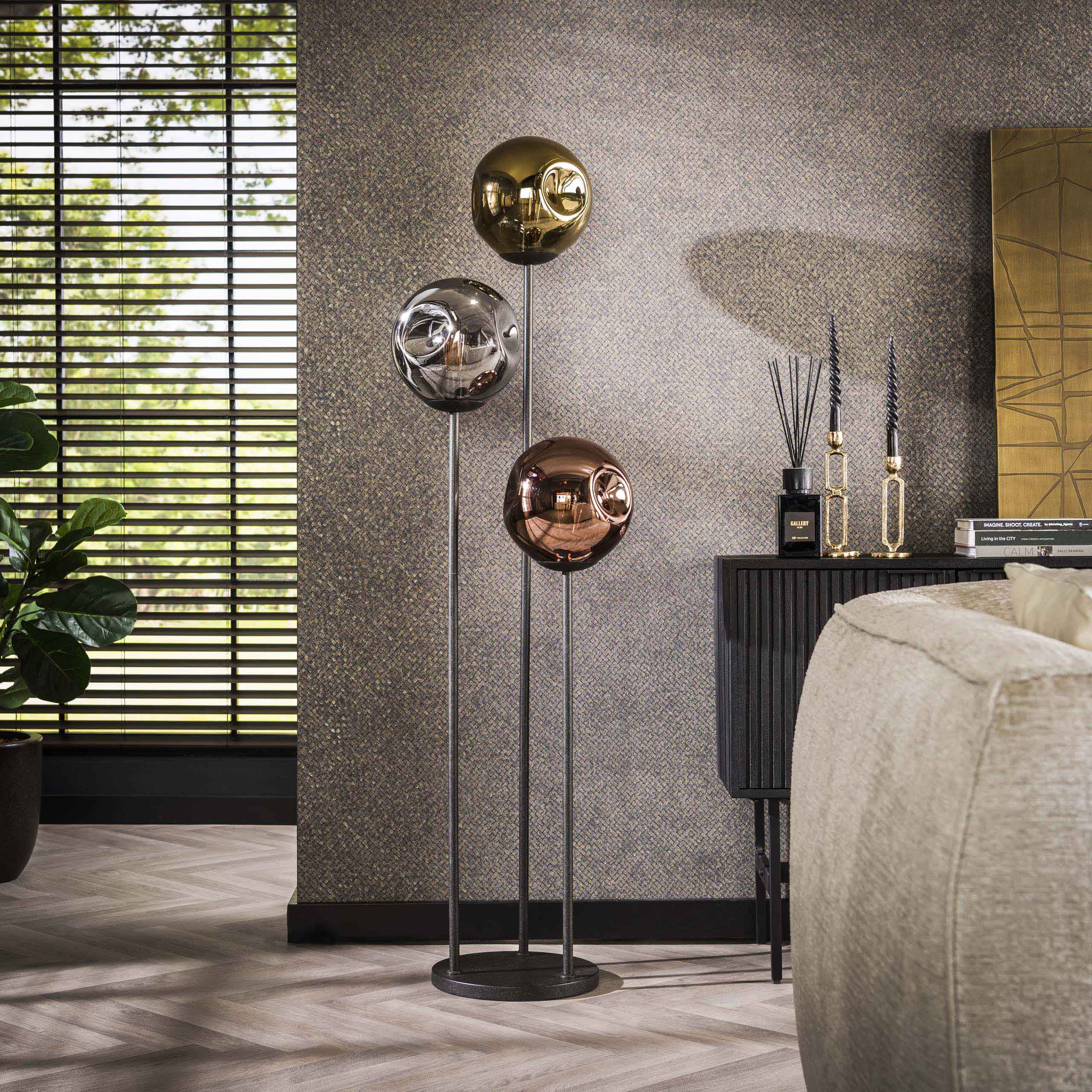 Vloerlamp Stellar | 3-Lichts | Artic zwart