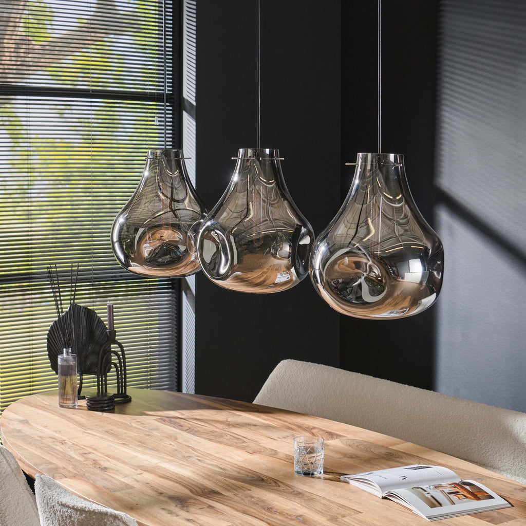 Hanglamp Dent Glass | 3-Lichts | Artic zwart
