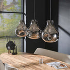 Hanglamp Dent Glass | 3-Lichts | Artic zwart