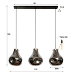 Hanglamp Dent Glass | 3-Lichts | Artic zwart