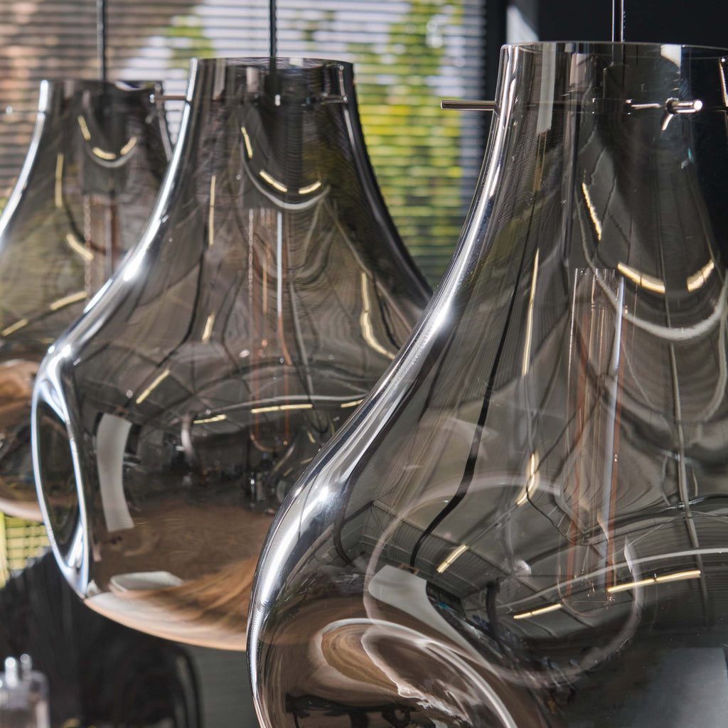 Hanglamp Dent Glass | 3-Lichts | Artic zwart