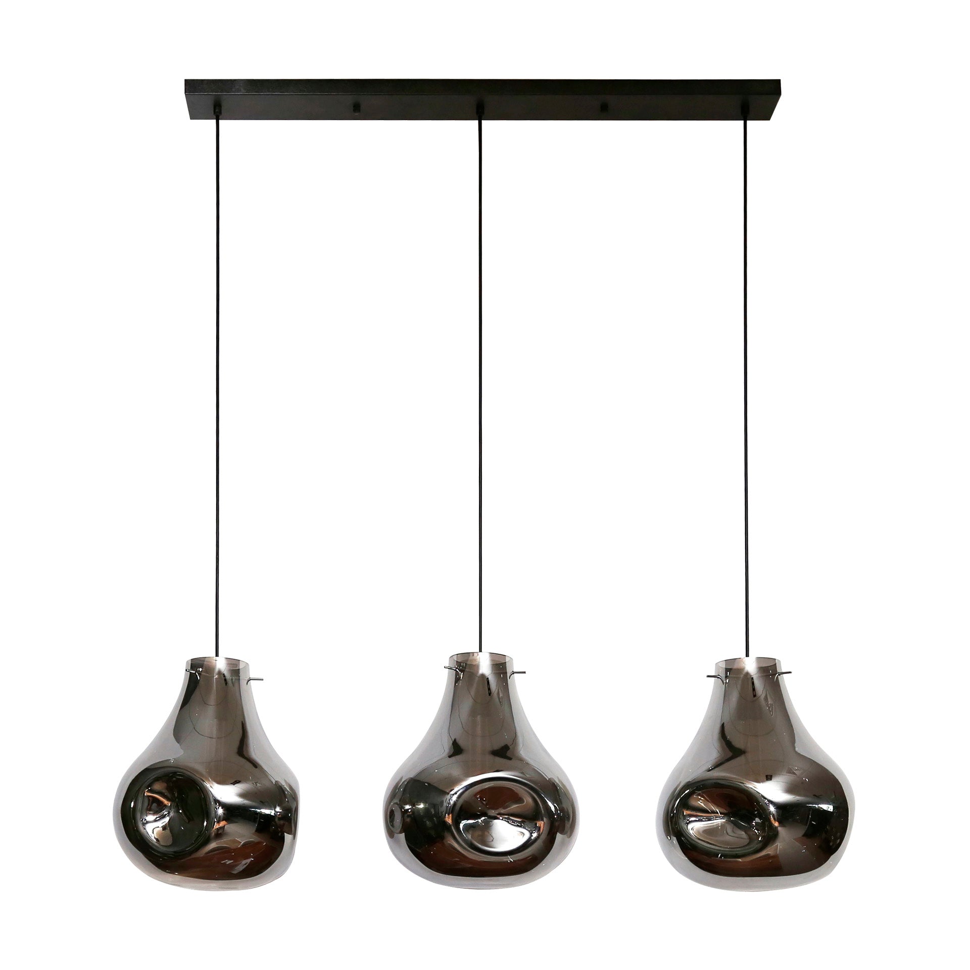 Hanglamp Dent Glass | 3-Lichts | Artic zwart