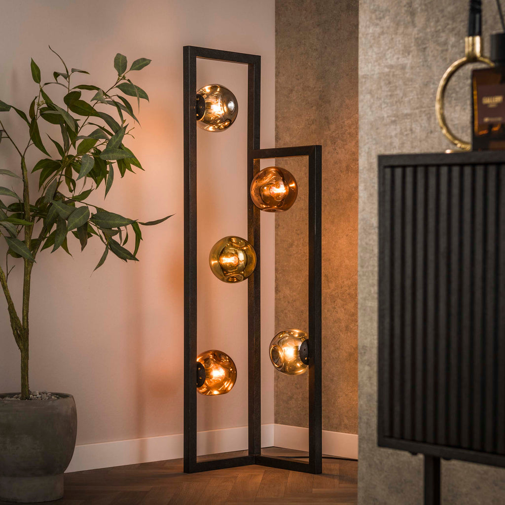 Vloerlamp Stellar | 5-lichts | Artic zwart