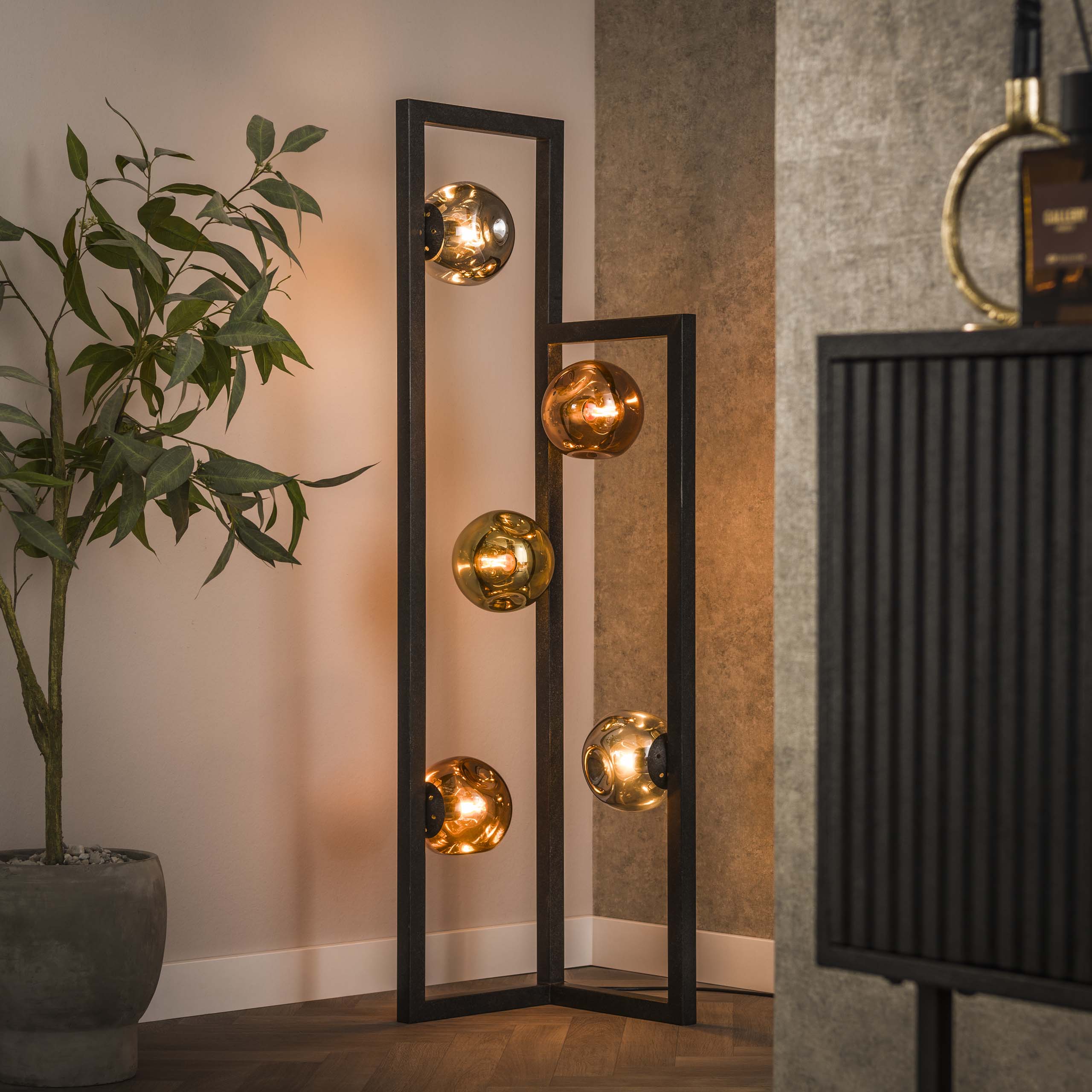 Vloerlamp Stellar | 5-lichts | Artic zwart