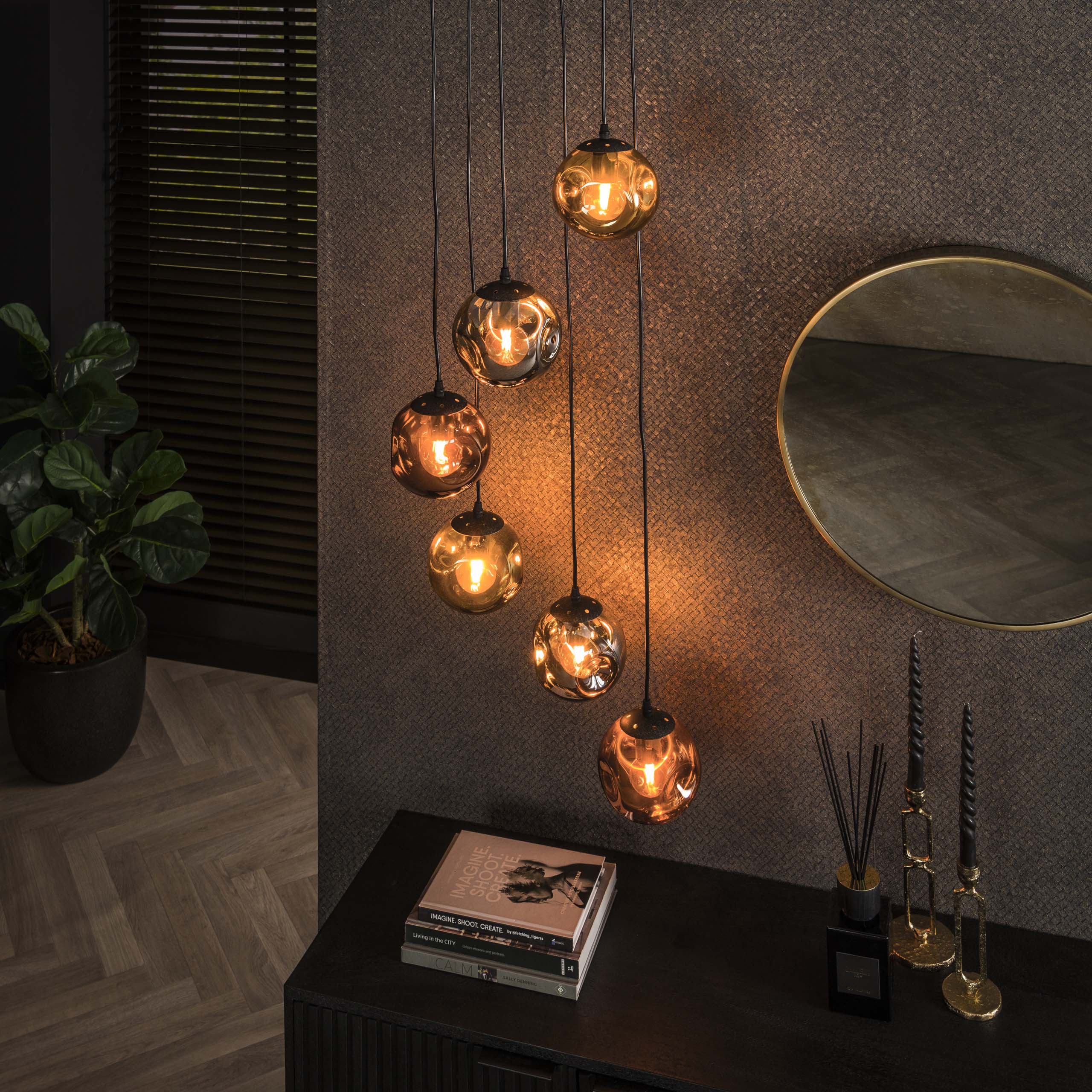 Hanglamp Stellar | 6-Lichts | Artic zwart