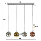 Hanglamp Stellar | 4-Lichts | Oud zilver