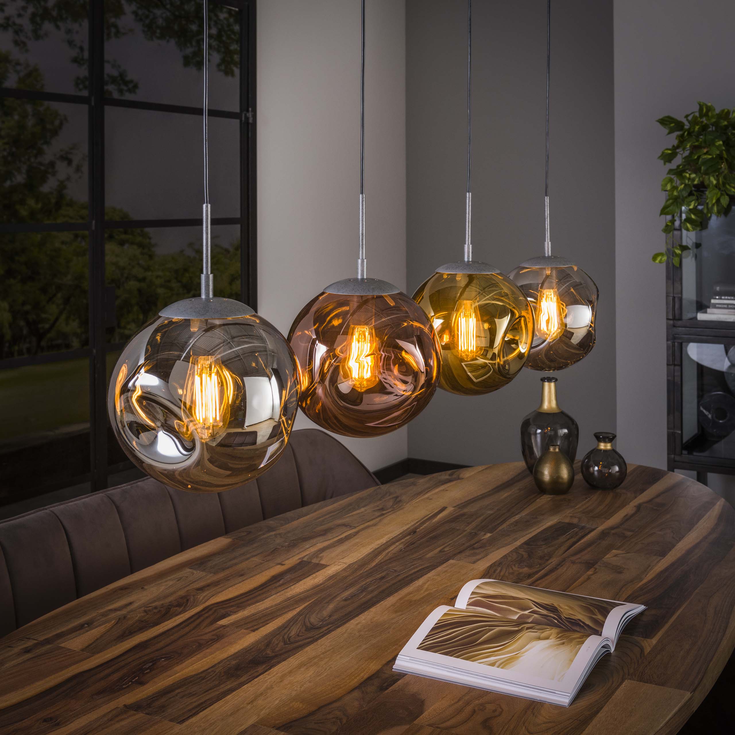 Hanglamp Stellar | 4-Lichts | Oud zilver