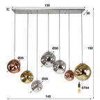 Hanglamp Stellar | 4+3-Lichts | Oud zilver