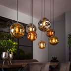 Hanglamp Stellar | 4+3-Lichts | Oud zilver