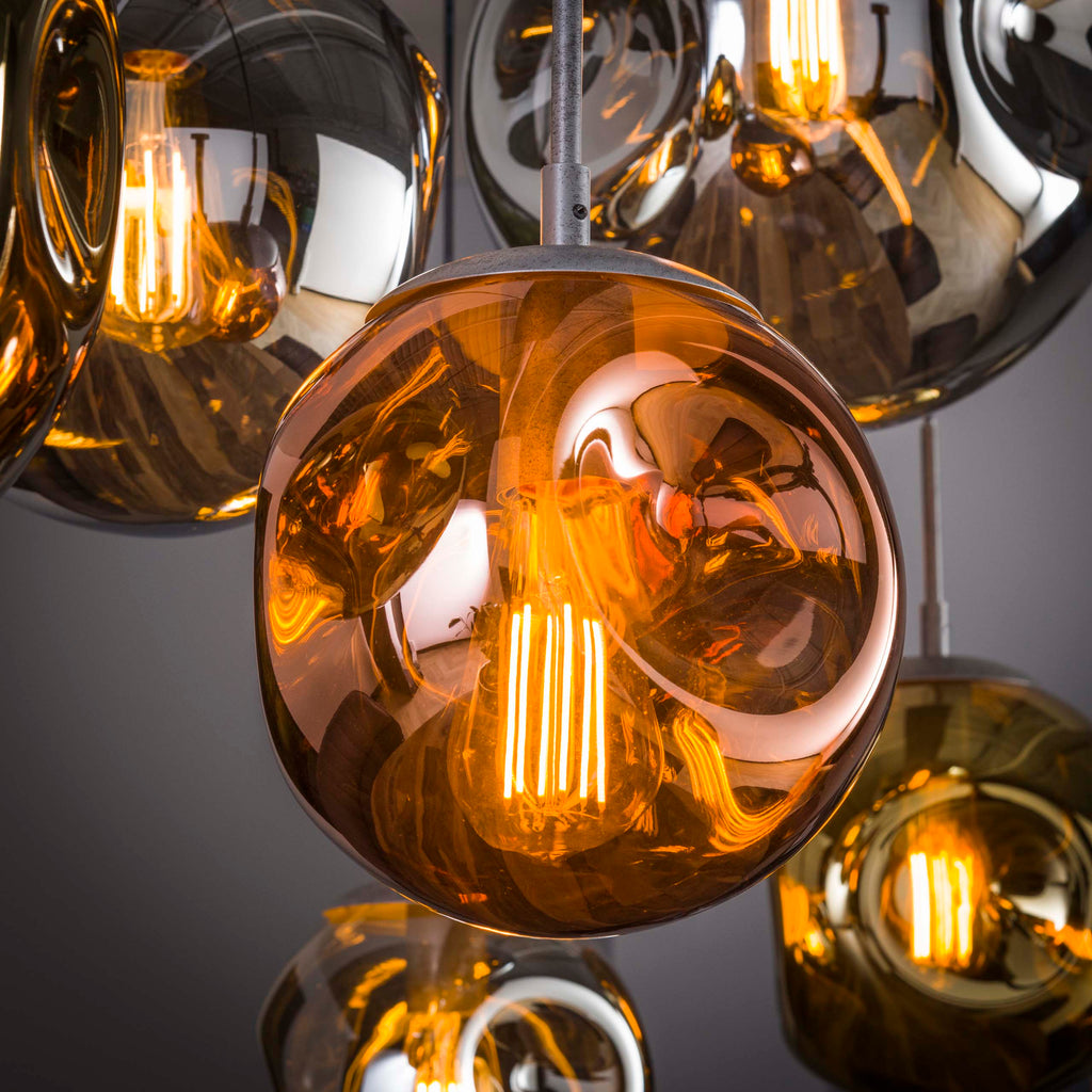 Hanglamp Stellar | 4+3-Lichts | Oud zilver