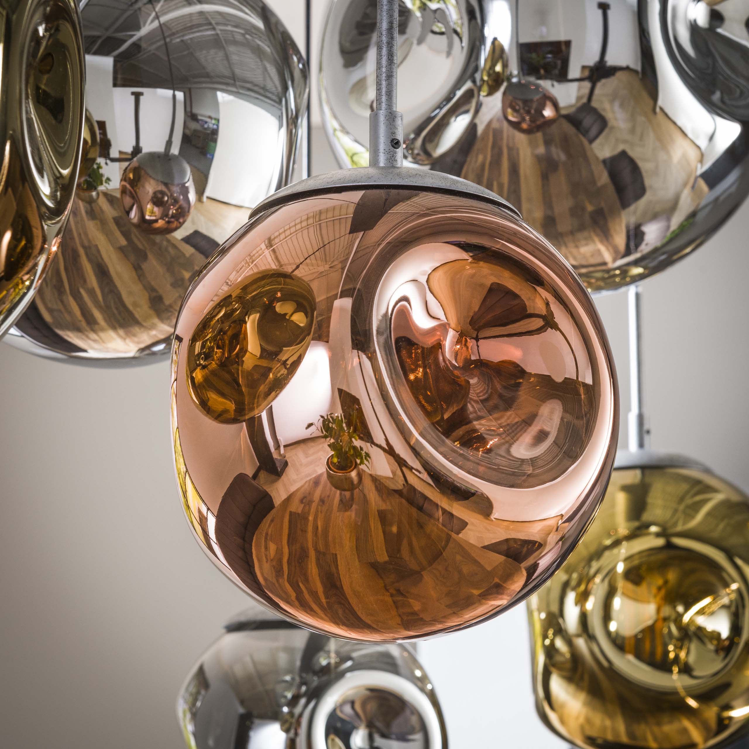 Hanglamp Stellar | 4+3-Lichts | Oud zilver