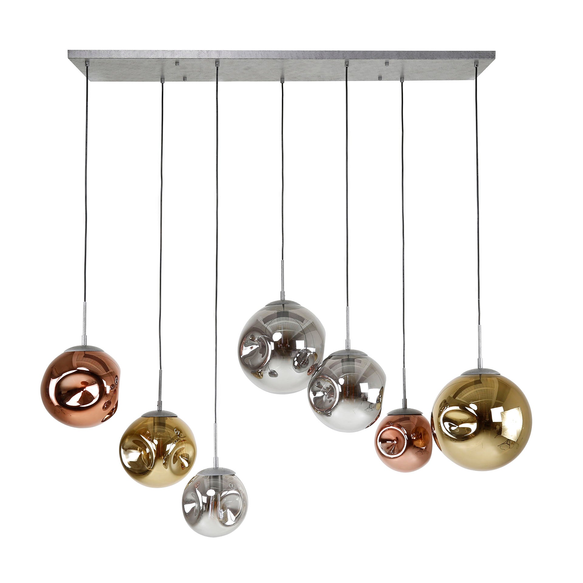 Hanglamp Stellar | 4+3-Lichts | Oud zilver