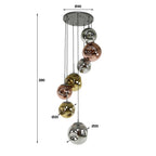 Hanglamp Stellar | 7-Lichts | Getrapt | Oud zilver