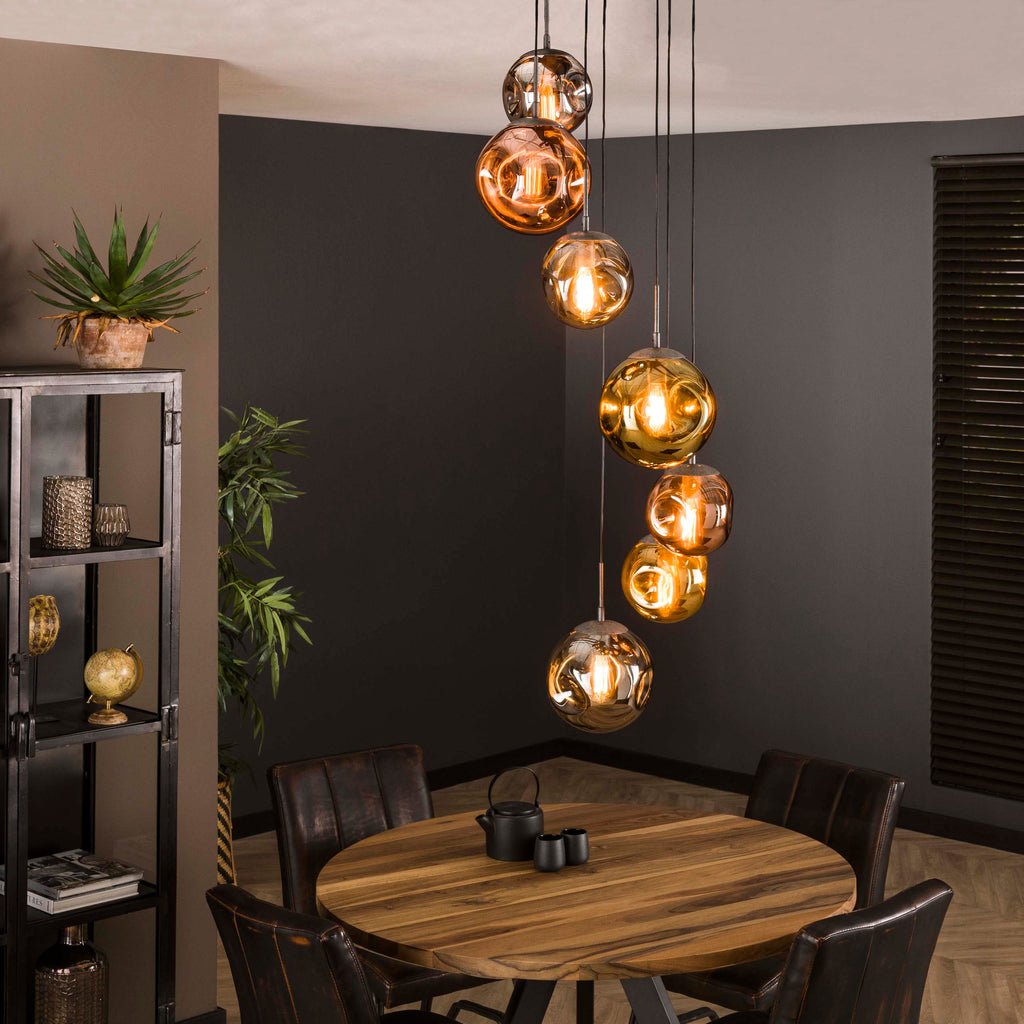 Hanglamp Stellar | 7-Lichts | Getrapt | Oud zilver