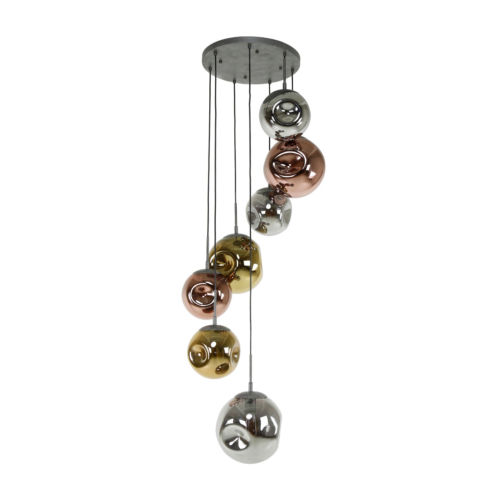 Hanglamp Stellar | 7-Lichts | Getrapt | Oud zilver