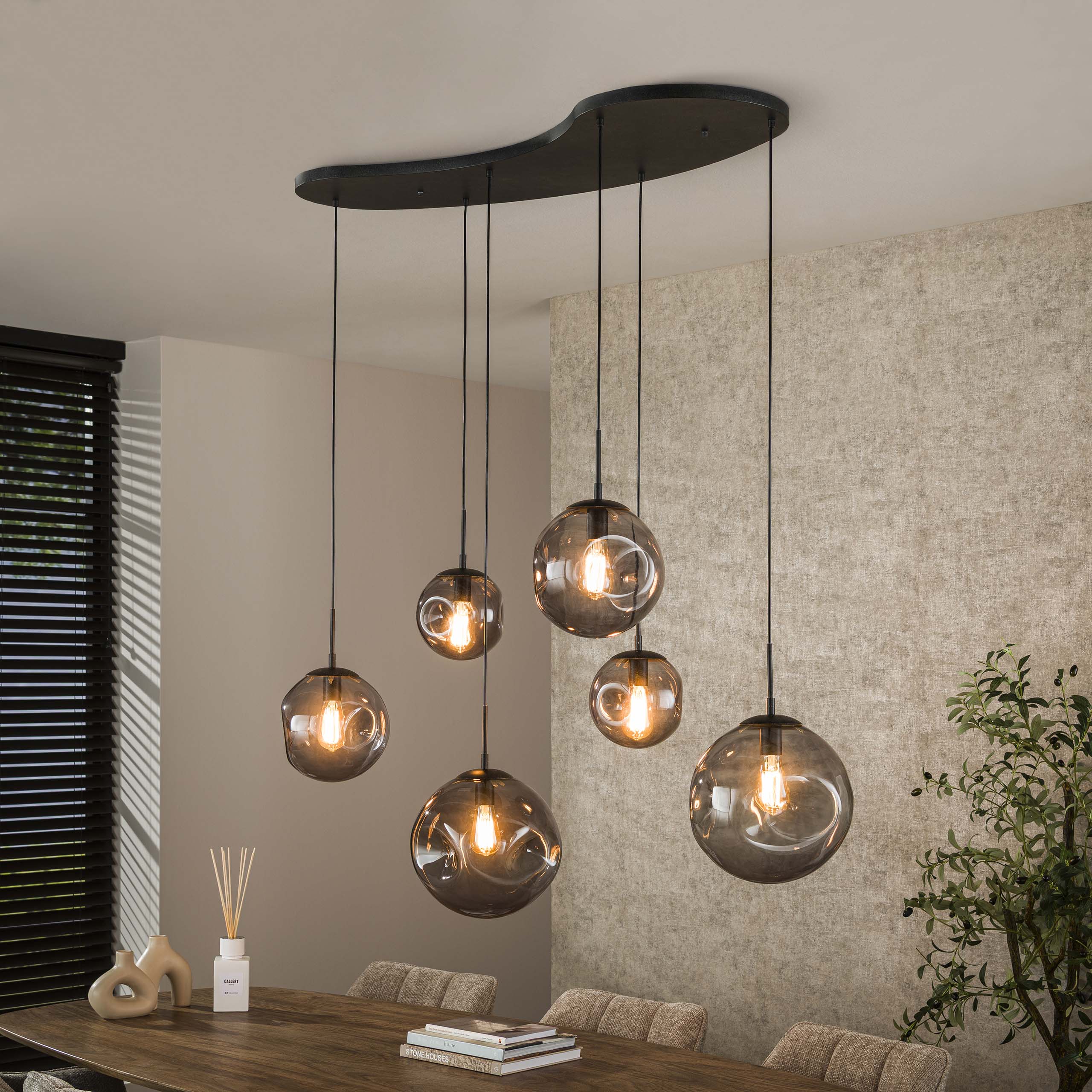 Hanglamp Stellar Black | 6-Lichts | Artic zwart