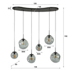 Hanglamp Stellar Black | 6-Lichts | Artic zwart