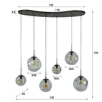 Hanglamp Stellar Black | 6-Lichts | Artic zwart
