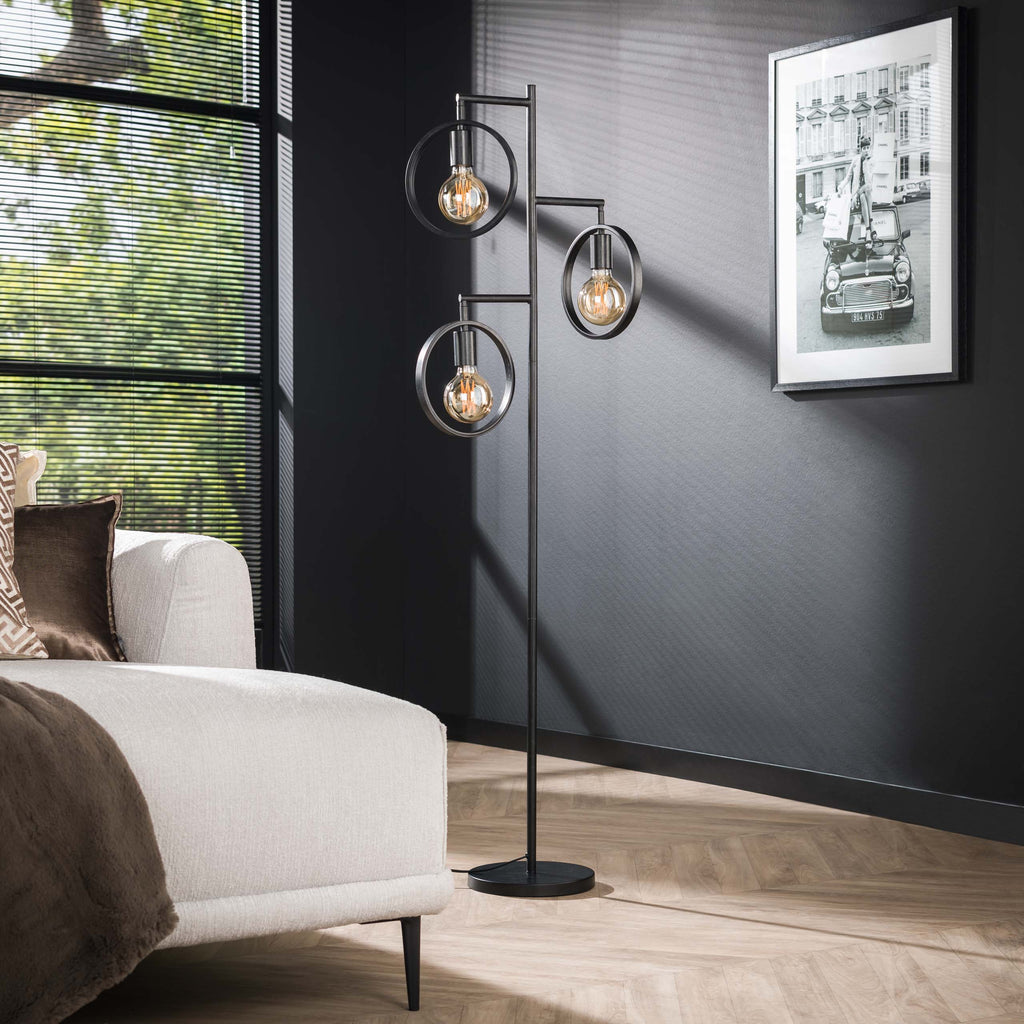 Vloerlamp Ring | 3-Lichts | Charcoal