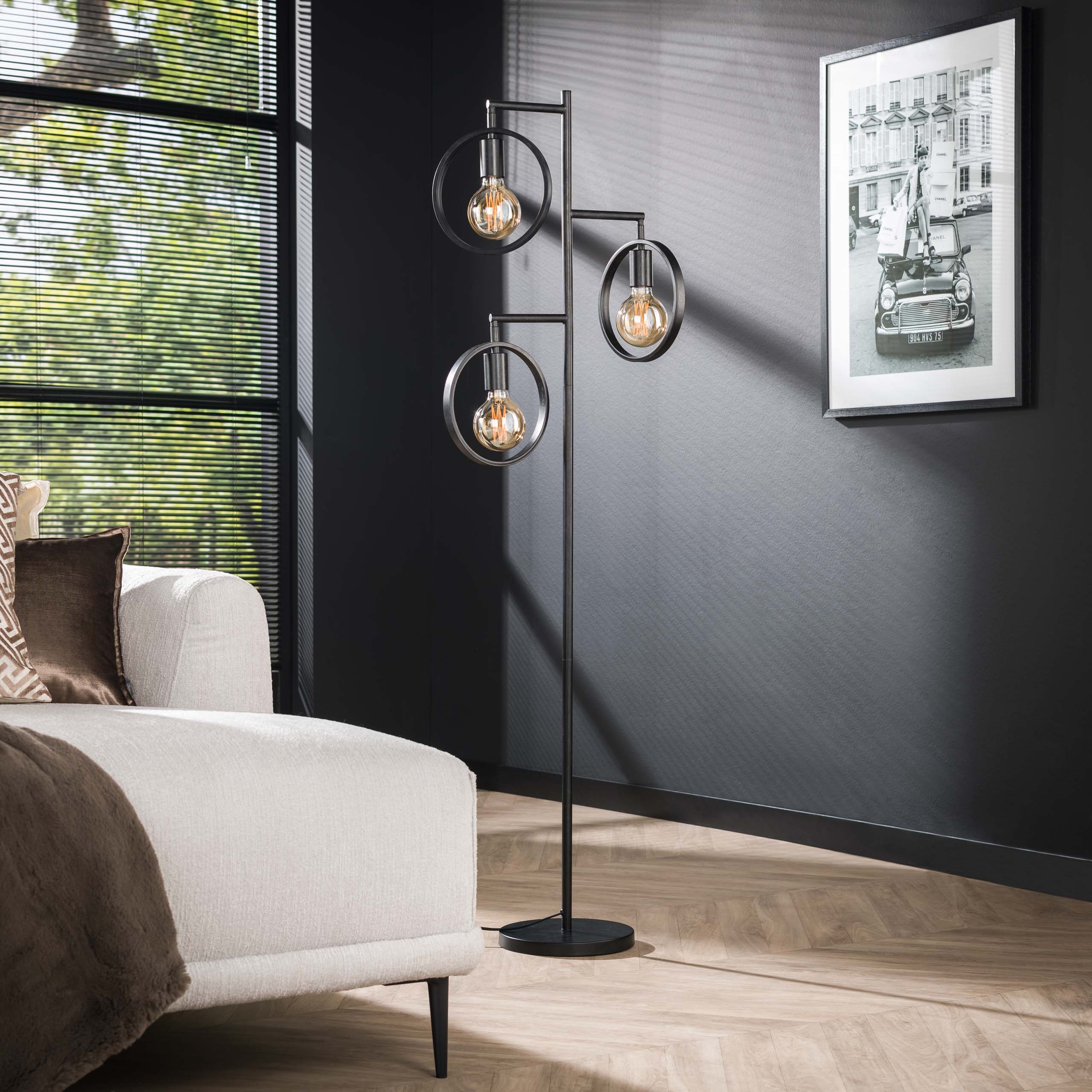 Vloerlamp Ring | 3-Lichts | Charcoal