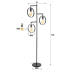 Vloerlamp Ring | 3-Lichts | Charcoal
