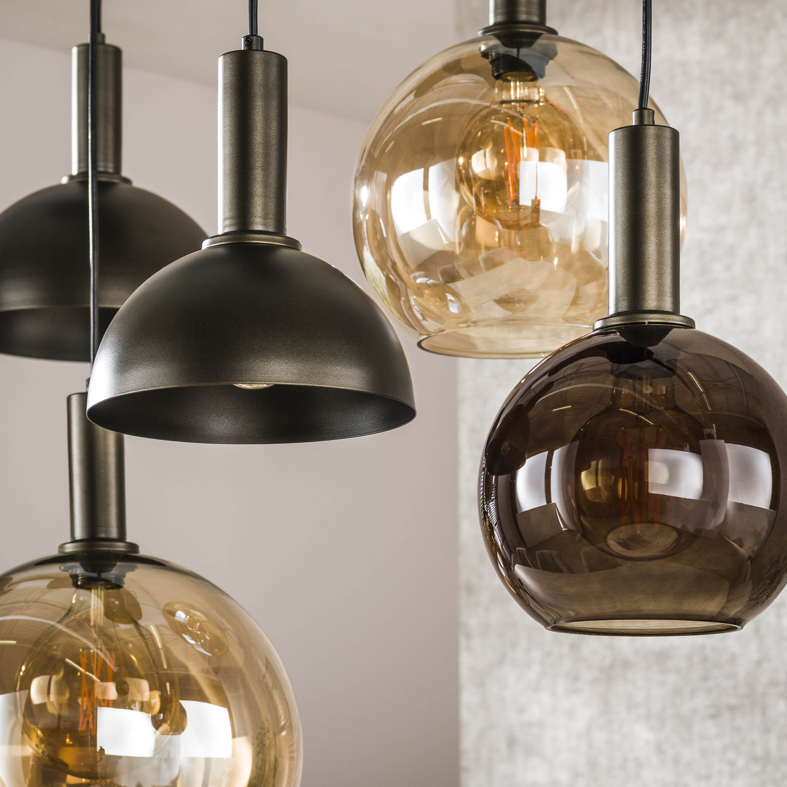 Hanglamp Cluster | 4+3-Lichts | Sienna bruin