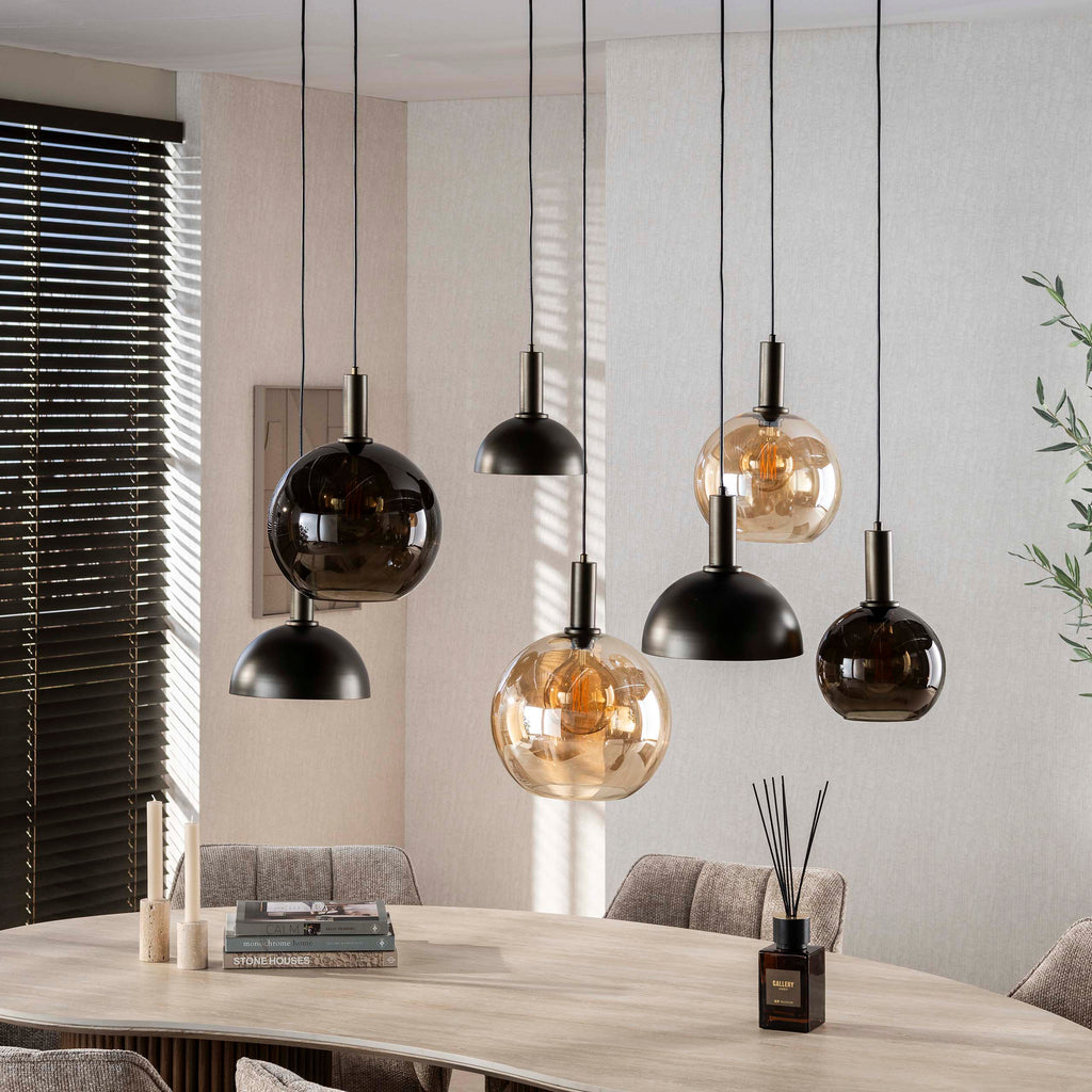 Hanglamp Cluster | 4+3-Lichts | Sienna bruin